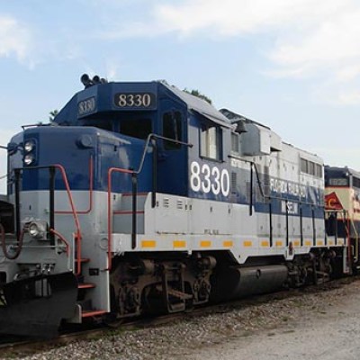 a train on a steel track