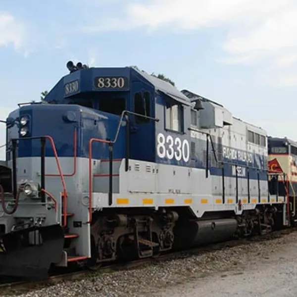 a train on a steel track