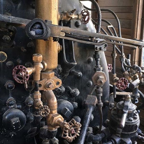 a close up of an engine