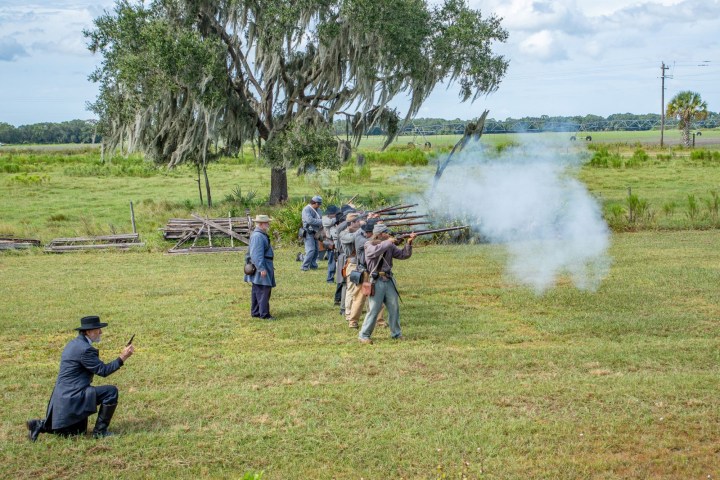 a group of people in a field
